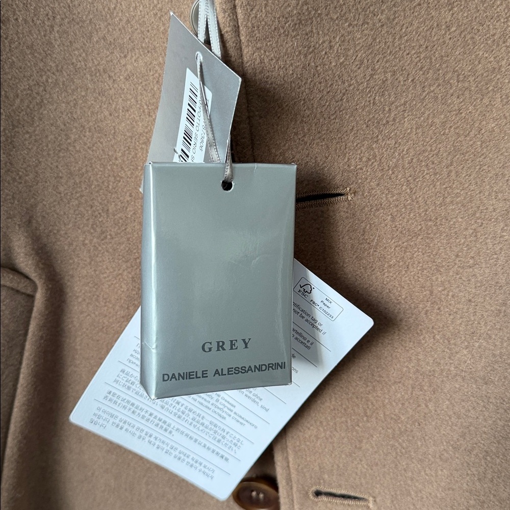 🔥🔥🔥Grey Daniele Alessandrini Men's Car Coat, coffee/ brown size M/L - Picture 7 of 12